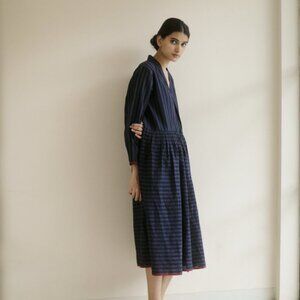 Runaway Bicycle Silk/Cotton Striped Sasha Dress, Size Small